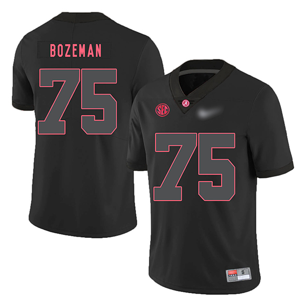 Bradley Bozeman Alabama Crimson Tide Men's Jersey - #75 NCAA Black Game Authentic