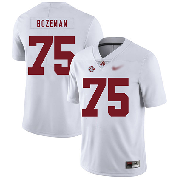 Bradley Bozeman Alabama Crimson Tide Men's Jersey - #75 NCAA White Game Authentic