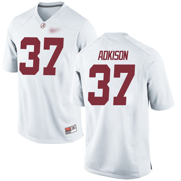 Dalton Adkison Alabama Crimson Tide Men's Jersey - #37 NCAA White Game