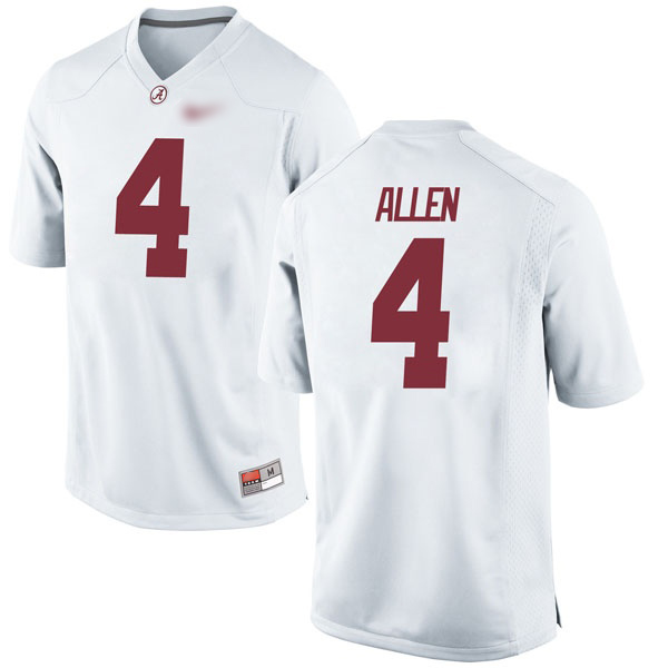 Christopher Allen Alabama Crimson Tide Men's Jersey - #4 NCAA White Game