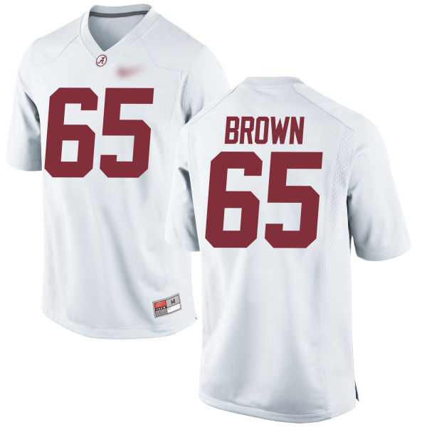 Deonte Brown Alabama Crimson Tide Men's Jersey - #65 NCAA White Game
