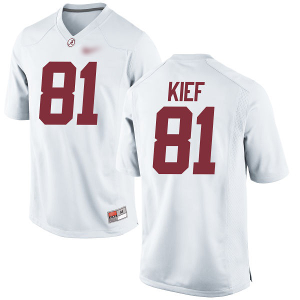 Derek Kief Alabama Crimson Tide Men's Jersey - #81 NCAA White Game