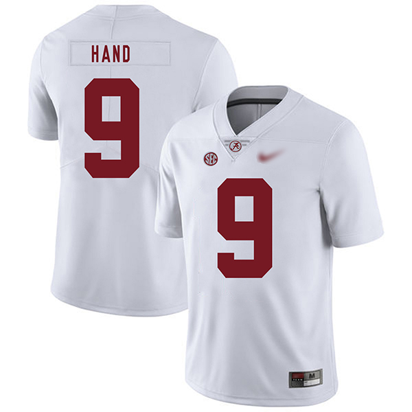 Da'Shawn Hand Alabama Crimson Tide Men's Jersey - #9 NCAA White Game Authentic