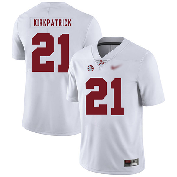 Dre Kirkpatrick Alabama Crimson Tide Men's Jersey - #21 NCAA White Game Authentic