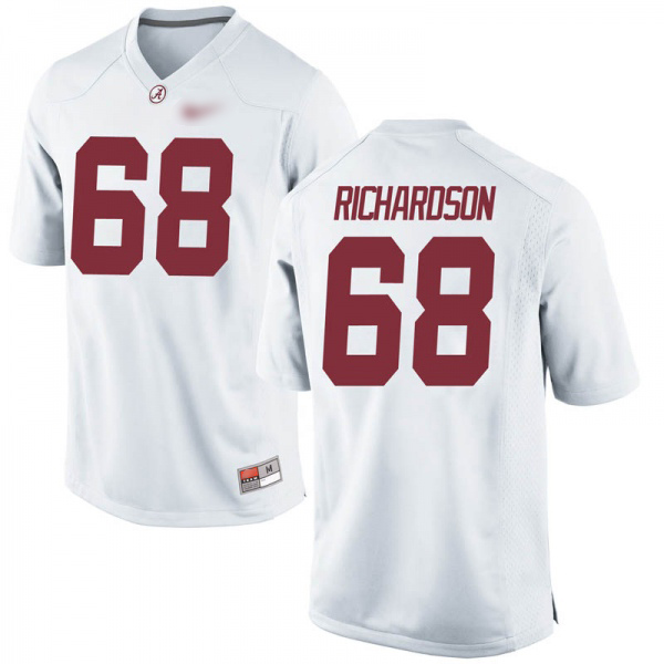 Galen Richardson Alabama Crimson Tide Men's Jersey - #68 NCAA White Game