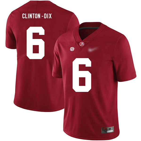 HaHa Clinton-Dix Alabama Crimson Tide Men's Jersey - #6 NCAA Red Game Authentic