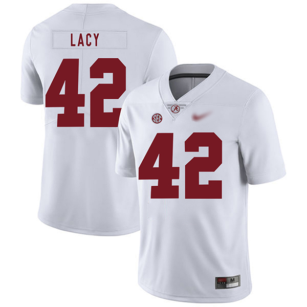 Eddie Lacy Alabama Crimson Tide Men's Jersey - #42 NCAA White Game Authentic