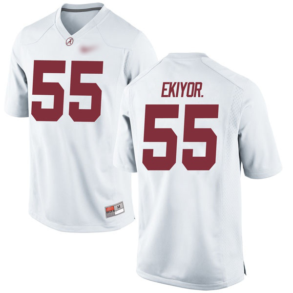 Emil Ekiyor Jr. Alabama Crimson Tide Men's Jersey - #55 NCAA White Game