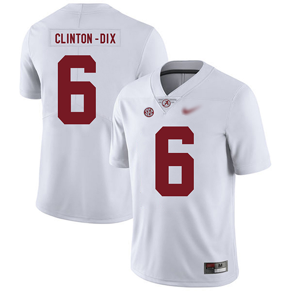 HaHa Clinton-Dix Alabama Crimson Tide Men's Jersey - #6 NCAA White Game Authentic