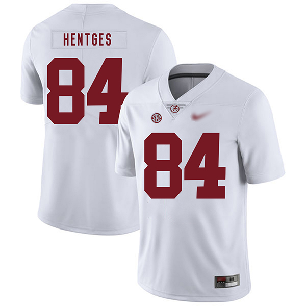 Hale Hentges Alabama Crimson Tide Men's Jersey - #84 NCAA White Game Authentic