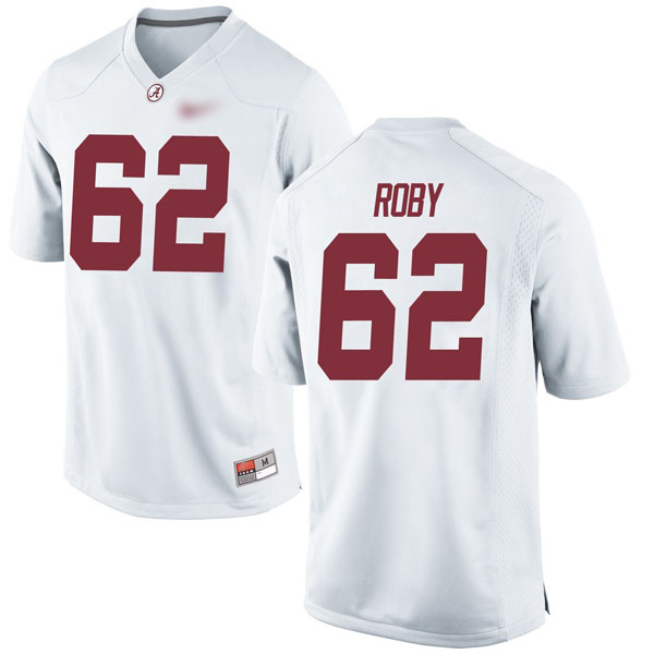 Jackson Roby Alabama Crimson Tide Men's Jersey - #62 NCAA White Game