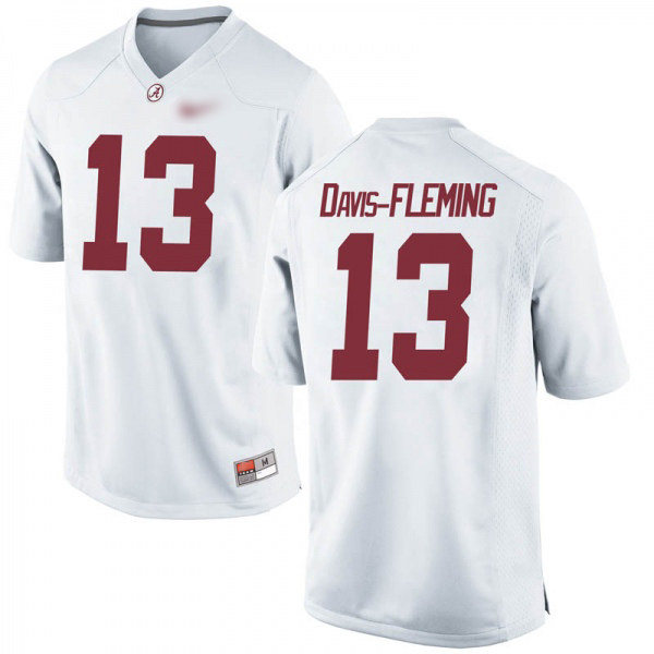 Javian Davis-Fleming Alabama Crimson Tide Men's Jersey - #13 NCAA White Game