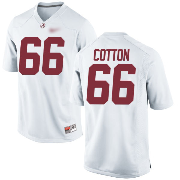 Lester Cotton Alabama Crimson Tide Men's Jersey - #66 NCAA White Game