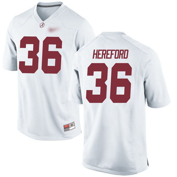 Mac Hereford Alabama Crimson Tide Men's Jersey - #36 NCAA White Game