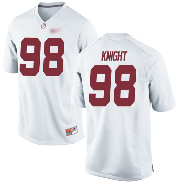 Preston Knight Alabama Crimson Tide Men's Jersey - #98 NCAA White Game