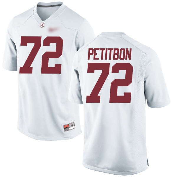 Richie Petitbon Alabama Crimson Tide Men's Jersey - #72 NCAA White Game