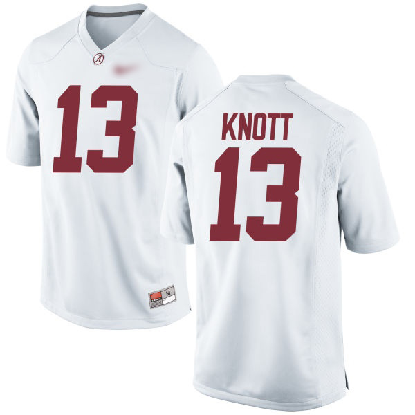 Nigel Knott Alabama Crimson Tide Men's Jersey - #13 NCAA White Game