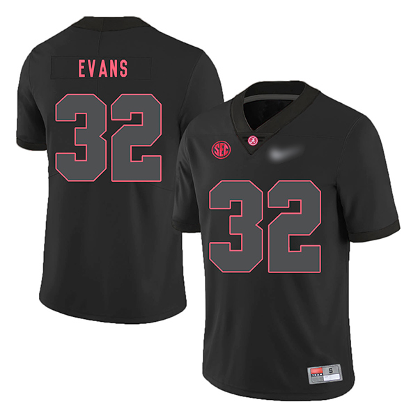 Rashaan Evans Alabama Crimson Tide Men's Jersey - #32 NCAA Black Game Authentic