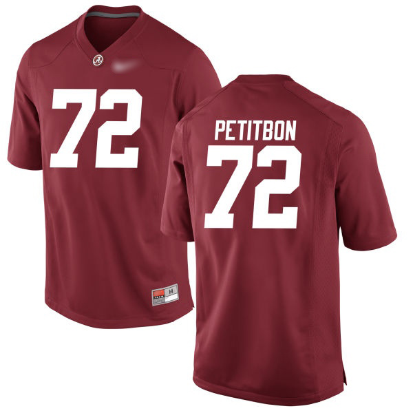 Richie Petitbon Alabama Crimson Tide Men's Jersey - #72 NCAA Crimson Game