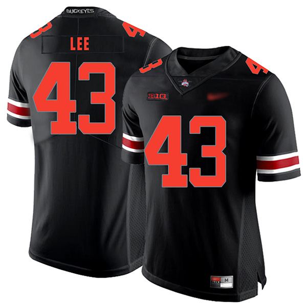 Darron Lee Ohio State Buckeyes Men's Jersey - #43 NCAA Black Replica Authentic