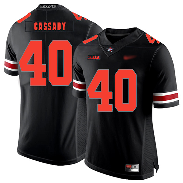 Howard Cassady Ohio State Buckeyes Men's Jersey - #40 NCAA Black Replica Authentic