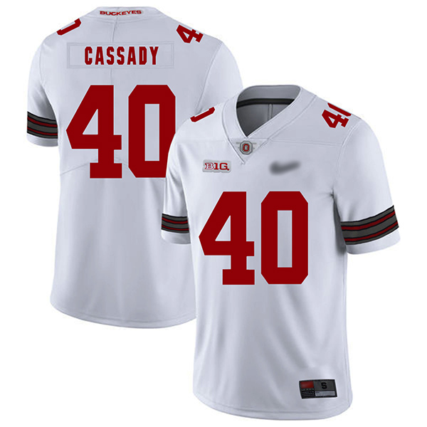 Howard Cassady Ohio State Buckeyes Men's Jersey - #40 NCAA White Replica Authentic