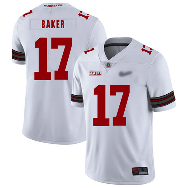 Jerome Baker Ohio State Buckeyes Men's Jersey - #17 NCAA White Replica Authentic