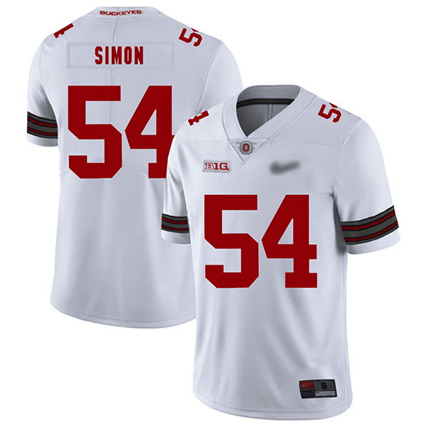 John Simon Ohio State Buckeyes Men's Jersey - #54 NCAA White Replica Authentic