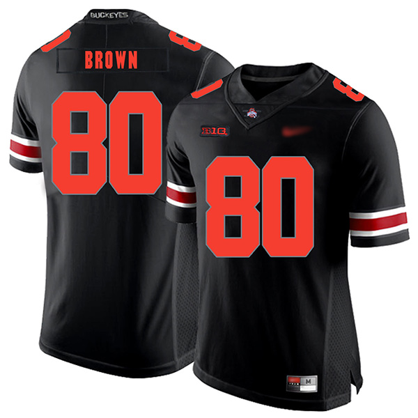 Noah Brown Ohio State Buckeyes Men's Jersey - #80 NCAA Black Replica Authentic