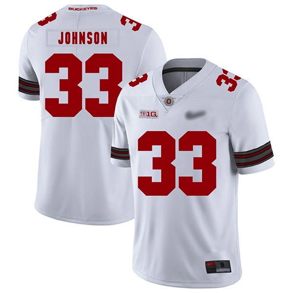 Pete Johnson Ohio State Buckeyes Men's Jersey - #33 NCAA White Replica Authentic
