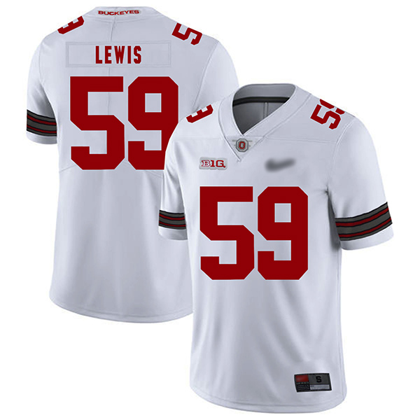 Tyquan Lewis Ohio State Buckeyes Men's Jersey - #59 NCAA White Replica Authentic