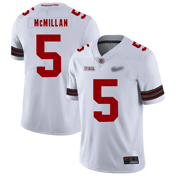 Raekwon McMillan Ohio State Buckeyes Men's Jersey - #5 NCAA White Replica Authentic