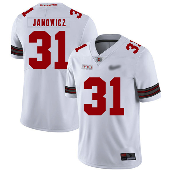 Vic Janowicz Ohio State Buckeyes Men's Jersey - #31 NCAA White Replica Authentic