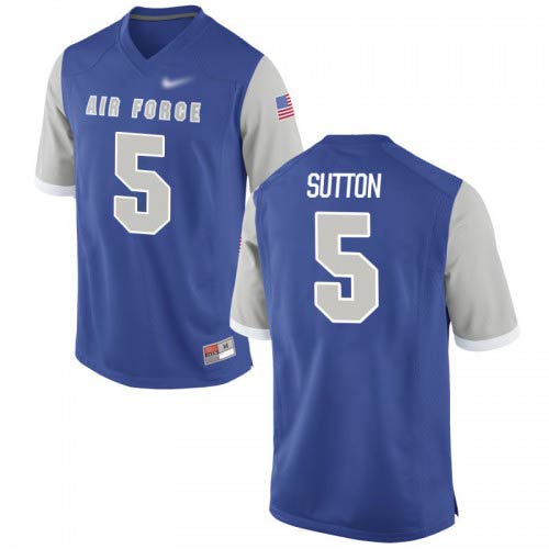 Dailen Sutton Air Force Falcons Mens Jersey - #5 NCAA Royal Game