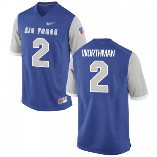 Arion Worthman Air Force Falcons Mens Jersey - #2 NCAA Royal Game