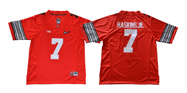 Men's Ohio State Buckeyes #7 Dwayne Haskins Red Throwback Football Jersey
