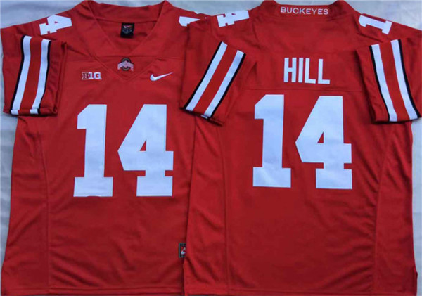 Men's Ohio State Buckeyes#14 K.J. Hill Red  Football Jersey