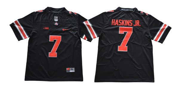 Men's Ohio State Buckeyes #7 Dwayne Haskins Blackout Football Jersey