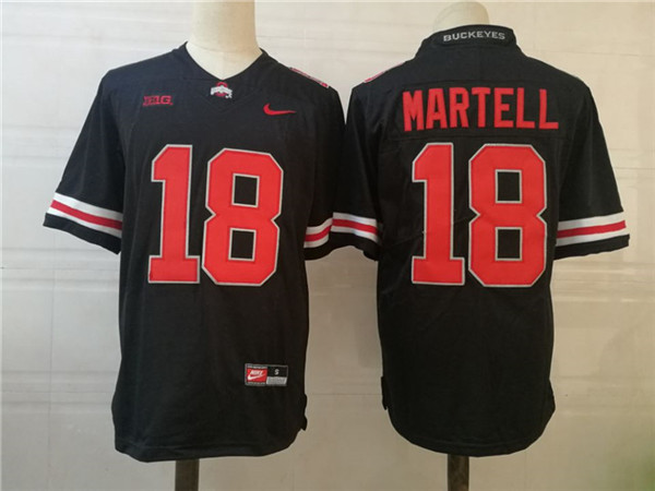 Men's Ohio State Buckeyes #18 Tate Martell  Blackout Football Jersey