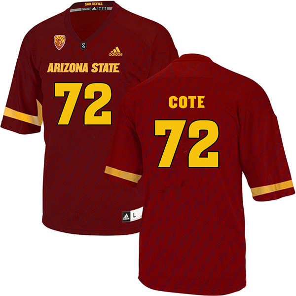 Cade Cote Arizona State Sun Devils Men's Jersey - #72 NCAA Maroon Stitched Authentic