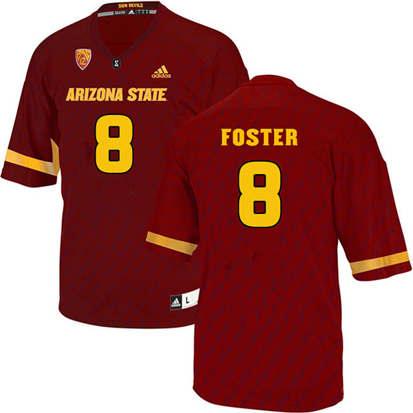 D.J. Foster Arizona State Sun Devils Men's Jersey - #8 NCAA Maroon Stitched Authentic