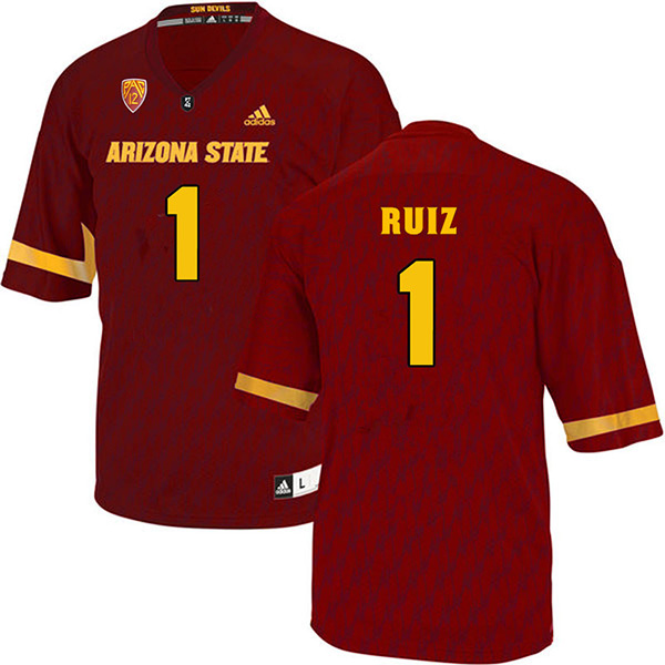 Brandon Ruiz Arizona State Sun Devils Men's Jersey - #1 NCAA Maroon Stitched Authentic