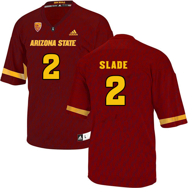 Darius Slade Arizona State Sun Devils Men's Jersey - #2 NCAA Maroon Stitched Authentic
