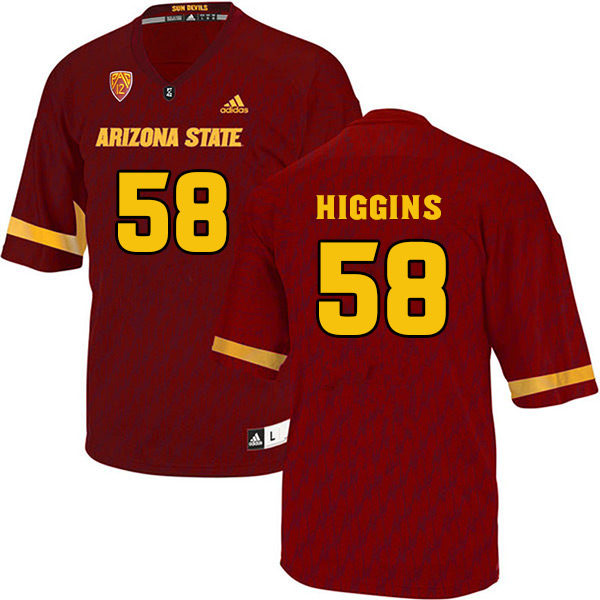 Parker Higgins Arizona State Sun Devils Men's Jersey - #58 NCAA Maroon Stitched Authentic