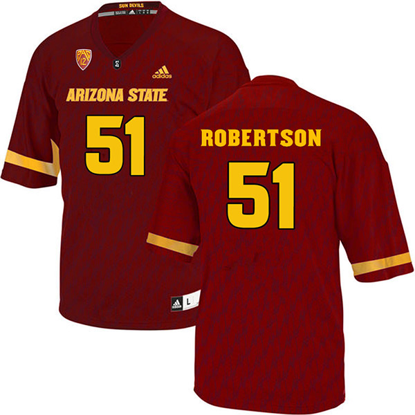 Zach Robertson Arizona State Sun Devils Men's Jersey - #51 NCAA Maroon Stitched Authentic