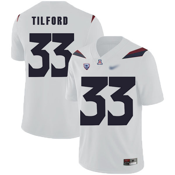 Nathan Tilford Arizona Wildcats Men's Jersey - #33 NCAA White Replica Authentic