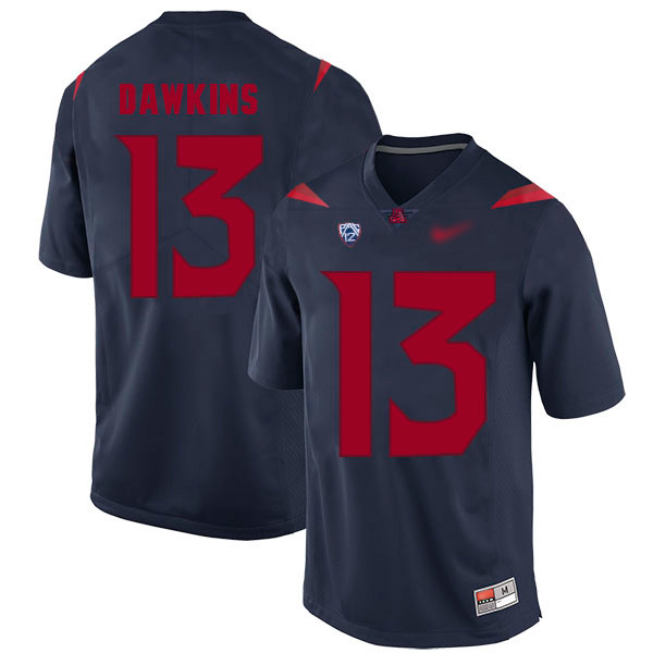 Brandon Dawkins Arizona Wildcats Men's Jersey - #13 NCAA Navy Blue Replica Authentic