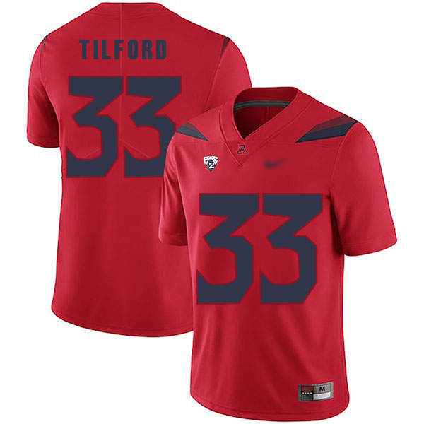 Nathan Tilford Arizona Wildcats Men's Jersey - #33 NCAA Red Replica Authentic