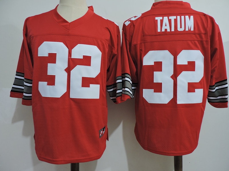 Men's Ohio State Buckeyes #32 Jack Tatum Red Throwback Jersey