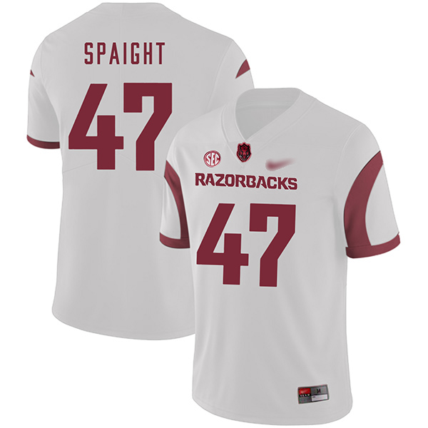 Martrell Spaight Arkansas Razorbacks Men's Jersey - #47 NCAA White Game Authentic